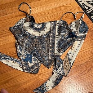 Shein Bandana Tie Back Top